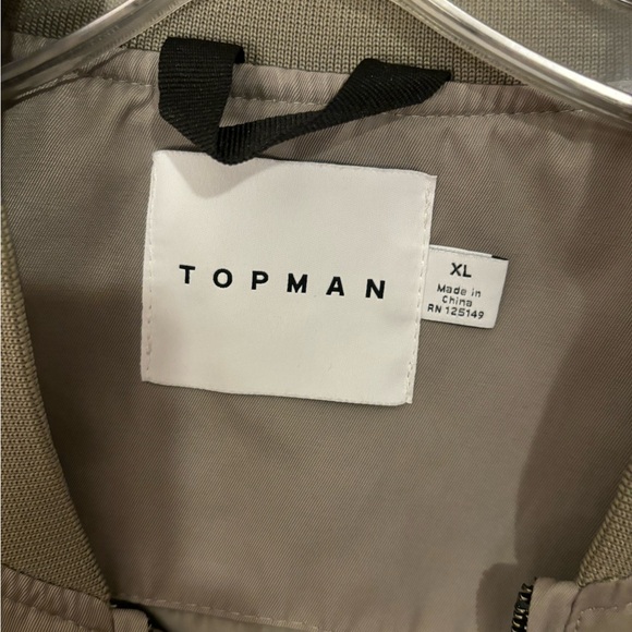 Topman Bomber Jacket with Pockets Size XL Khaki - Picture 5 of 7